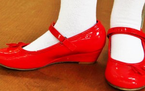 Picture of Dorothy's red shoes from the play.